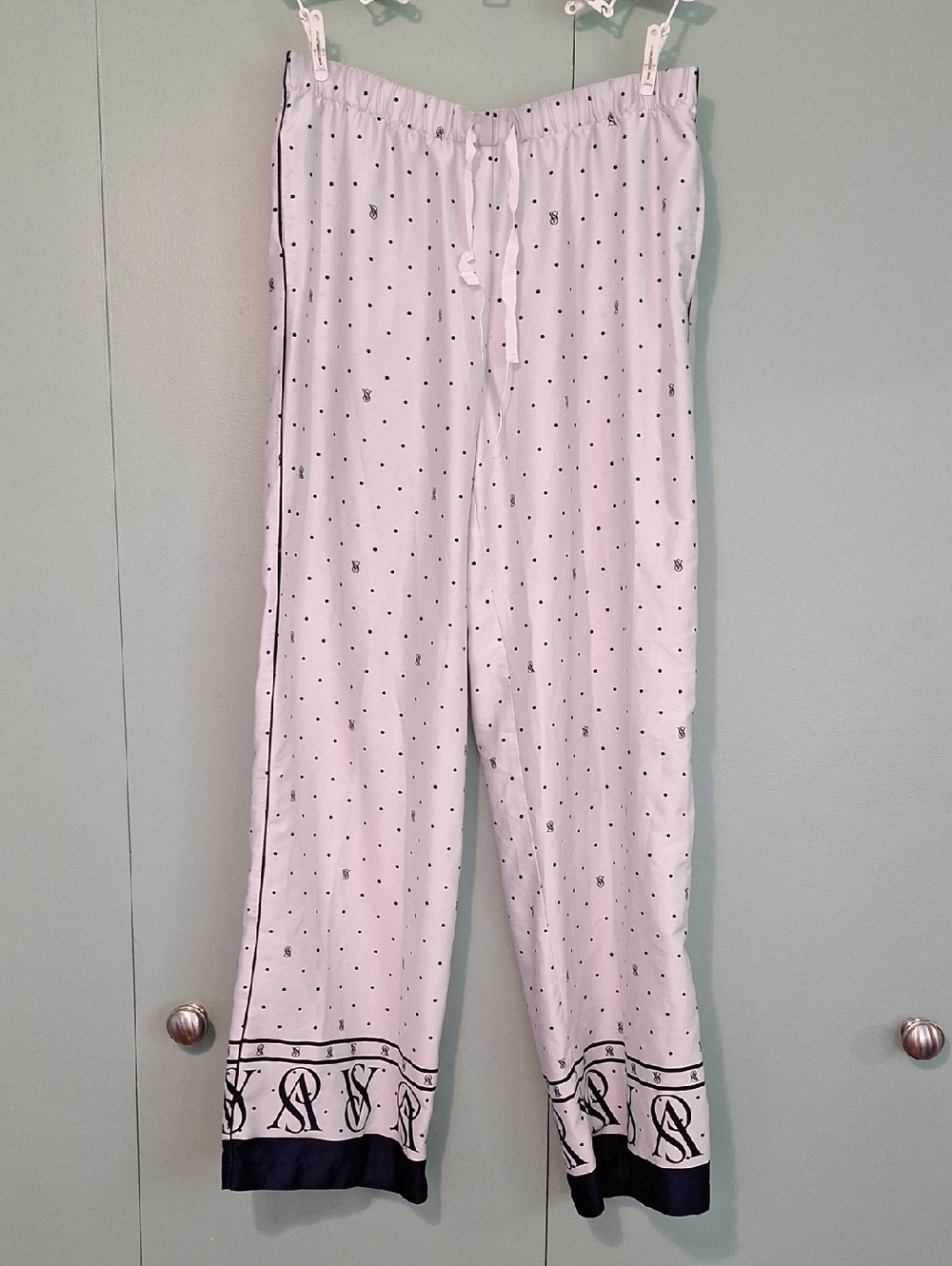 Victoria Secret Light Blue Polka Dot Pajama Pant Size Medium